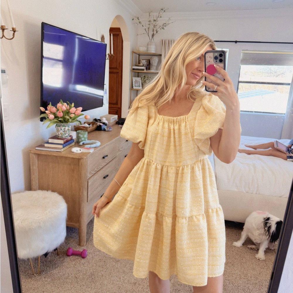 Sister Jane Yellow Tiered Dress